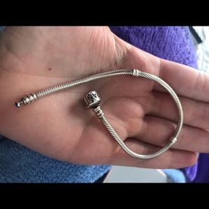Authentic pandora iconic silver charm bracelet
